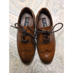 Stacy Adams Boys Brown Leather Dress Shoes Lace Up Size 11M